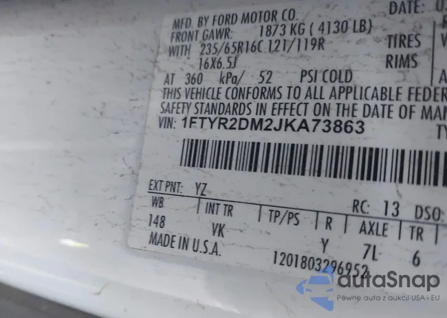 1FTYR2DM2JKA73863: 41656343