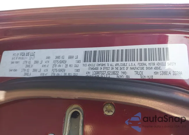 1C6RR7GG7JS218622: 41657660