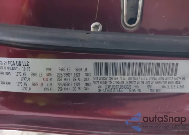 1C4PJMCB7LD543620: 41658760