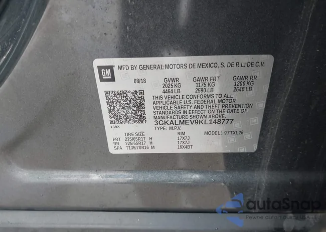 3GKALMEV9KL148777: 41658764