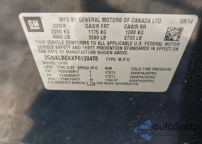 2GNALBEKXF6139478: 41660064