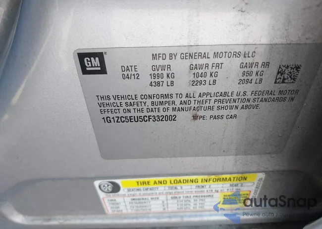 1G1ZC5EU5CF332002: 41661034