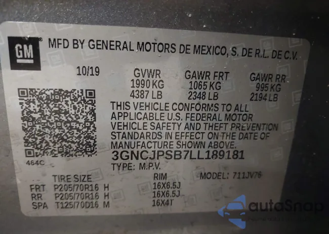 3GNCJPSB7LL189181: 41661652