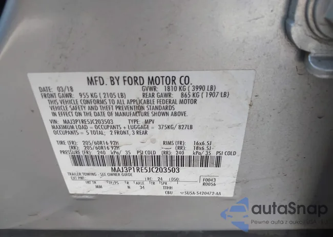 MAJ3P1RE5JC203503: 41661159