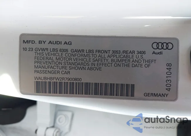 WAUBHBFW2R7900800: 41665644