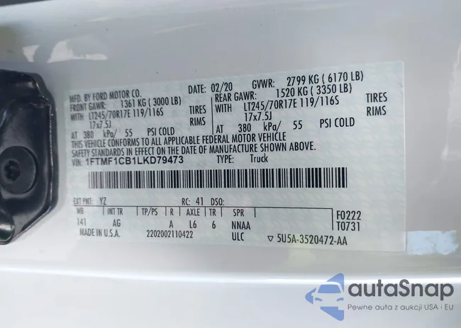 1FTMF1CB1LKD79473: 41665946