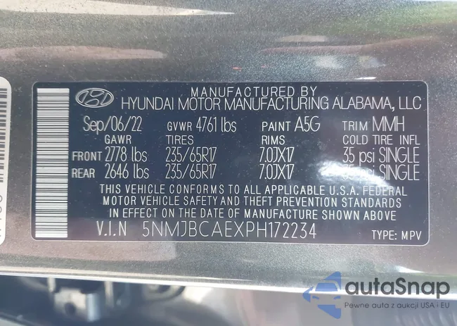 5NMJBCAEXPH172234: 41666313