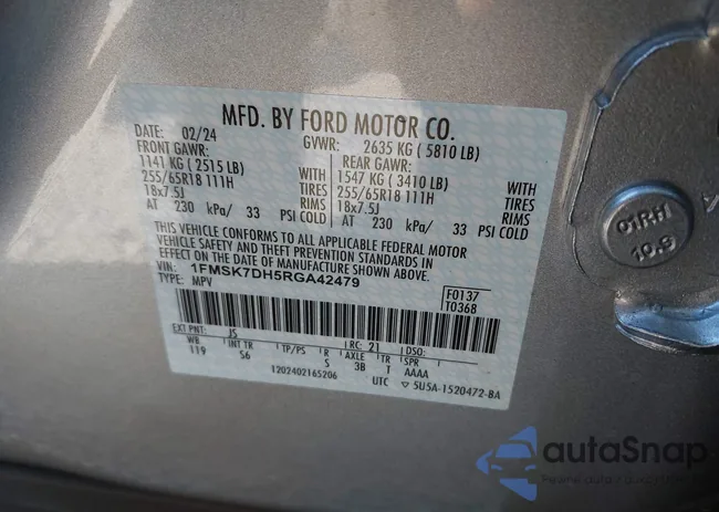 1FMSK7DH5RGA42479: 41667832