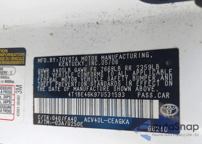 4T1BE46K97U531593: 41669439