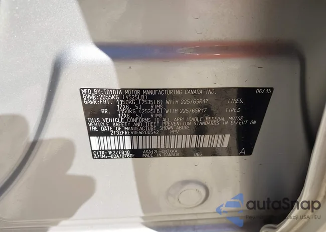 2T3ZFREV0FW200542: 41671578