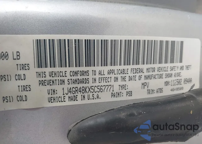 1J4GR48KX5C567771: 41673441