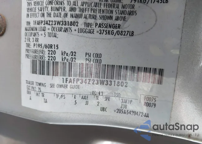 1FAFP34Z23W331802: 41674711