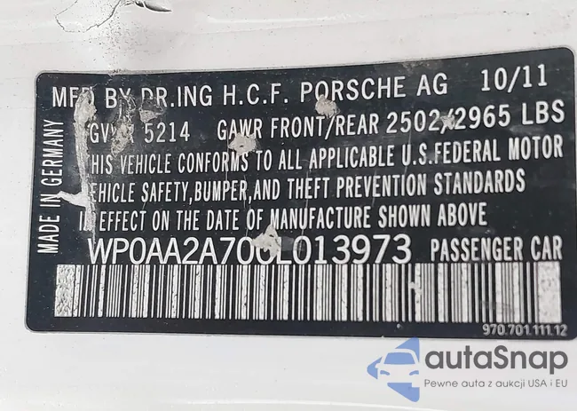 WP0AA2A70CL013973: 41675608