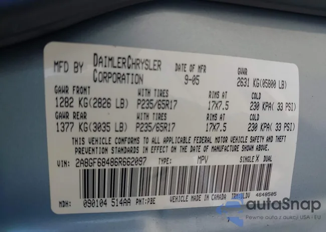 2A8GF68486R662097: 41676037