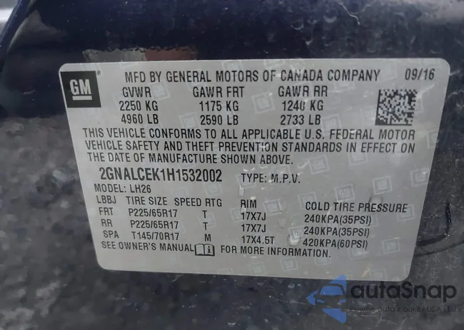 2GNALCEK1H1532002: 41678582