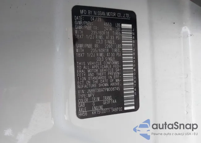 JN8BT3BA7PW008745: 41680001