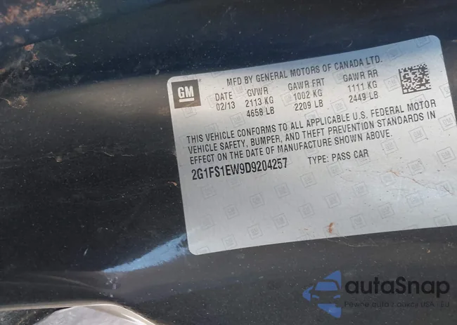 2G1FS1EW9D9204257: 41685894