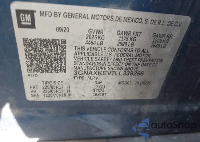 3GNAXKEV7LL338266: 41685978