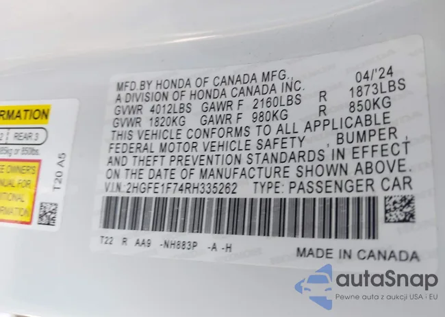 2HGFE1F74RH335262: 41687090