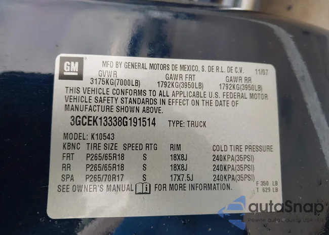 3GCEK13338G191514: 41688021