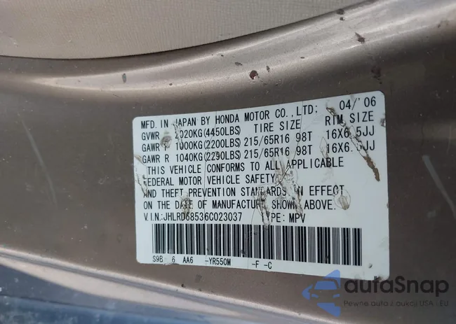 JHLRD68536C023037: 41689072