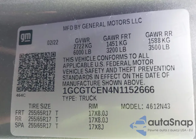 1GCGTCEN4N1152666: 41689414