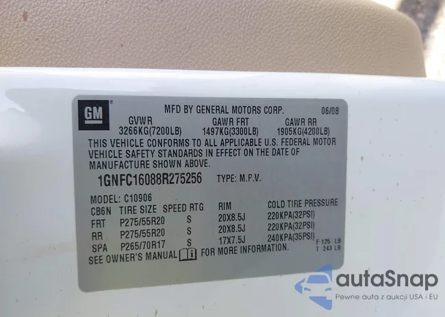 1GNFC16088R275256: 41690170