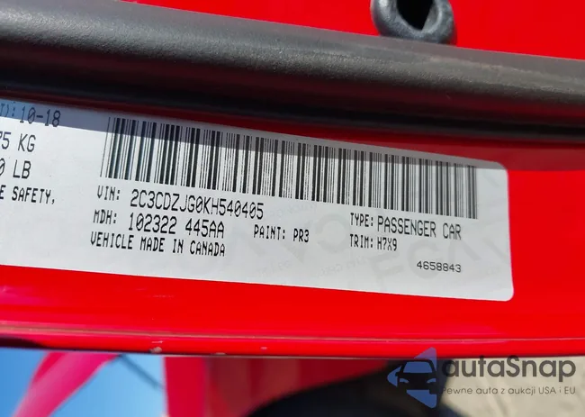 2C3CDZJG0KH540405: 41690313