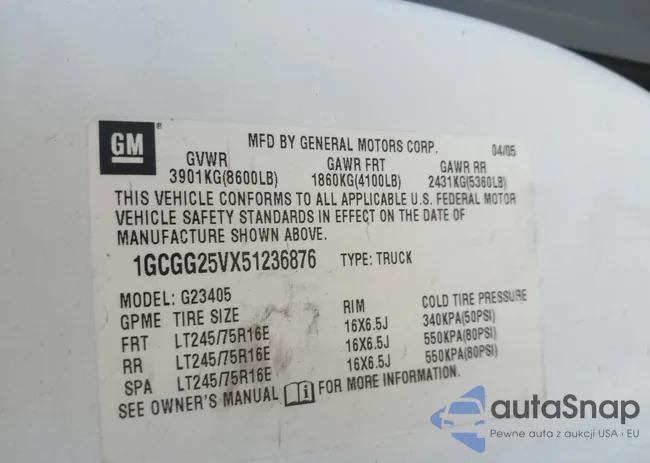 1GCGG25VX51236876: 41691608