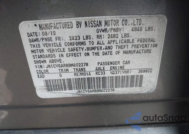 JN1CV6AR8BM402278: 41693873