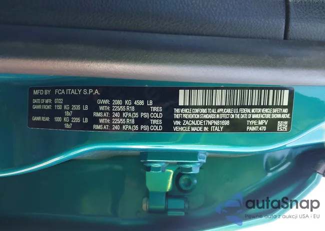 ZACNJDE17NPN81698: 41695087