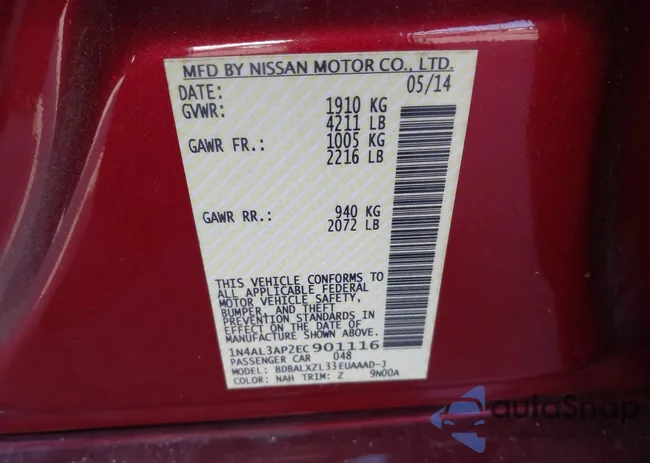 1N4AL3AP2EC901116: 41695680