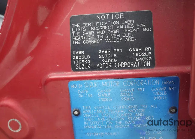 JS2YB413575100577: 41695362