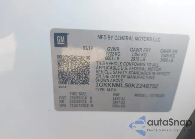 1GKKNMLS0KZ248752: 41696891