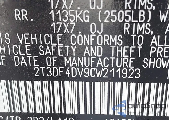 2T3DF4DV9CW211923: 41696341