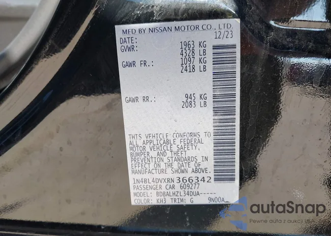 1N4BL4DVXRN366342: 41697505