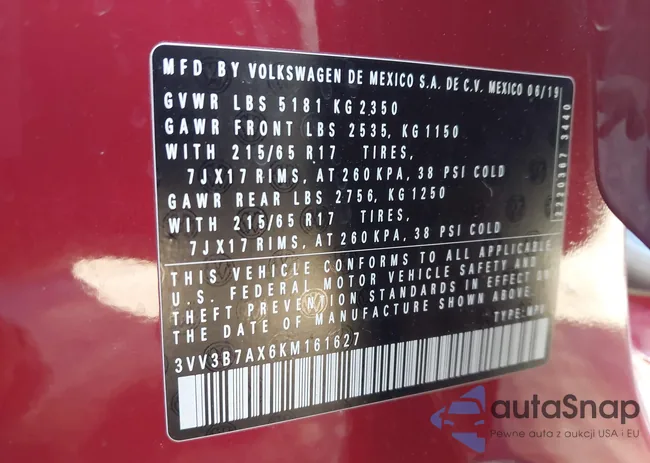 3VV3B7AX6KM161627: 41698592