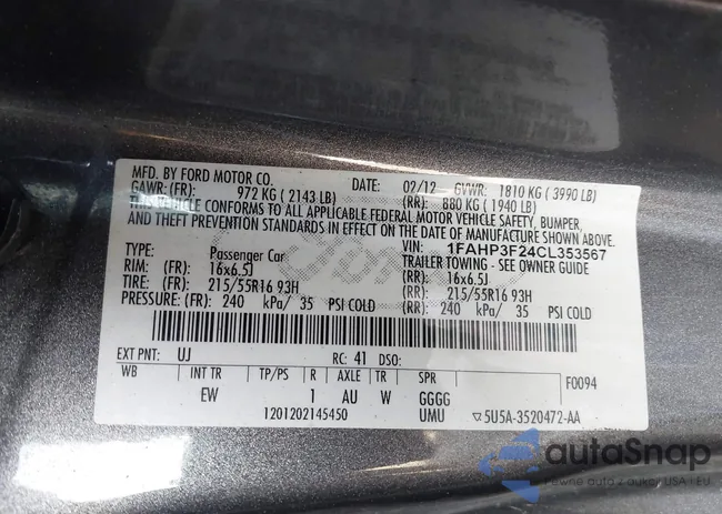 1FAHP3F24CL353567: 41699637