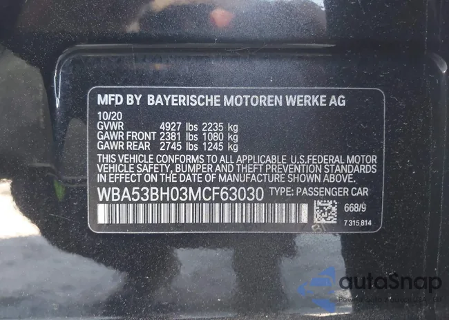 WBA53BH03MCF63030: 41699713