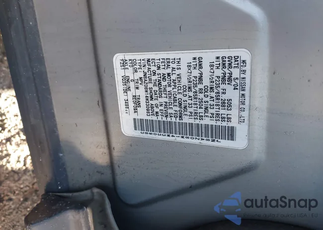 JN8AZ08W14W330983: 41699100