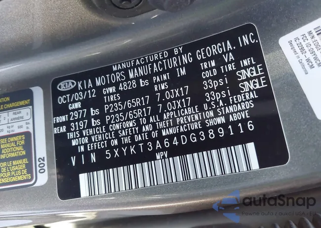 5XYKT3A64DG389116: 41699332