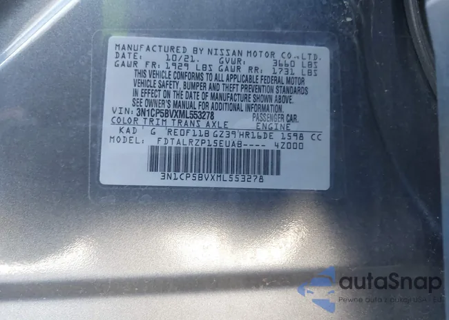 3N1CP5BVXML553278: 41699357