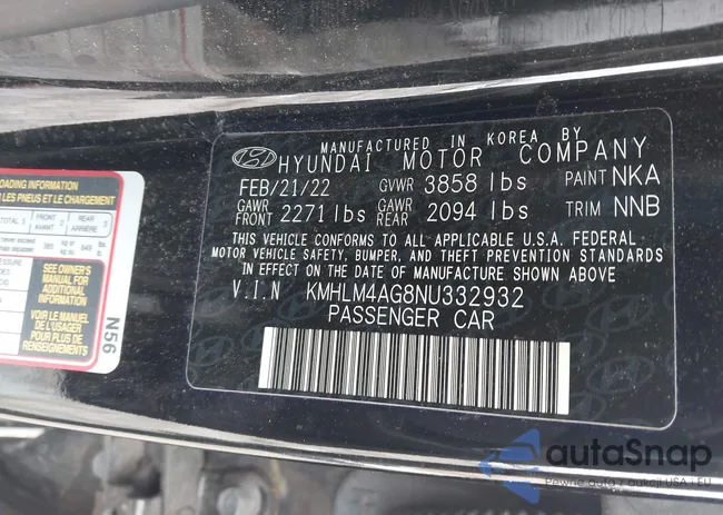 KMHLM4AG8NU332932: 41700725