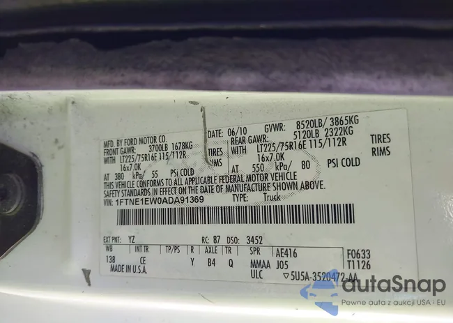 1FTNE1EW0ADA91369: 41700236