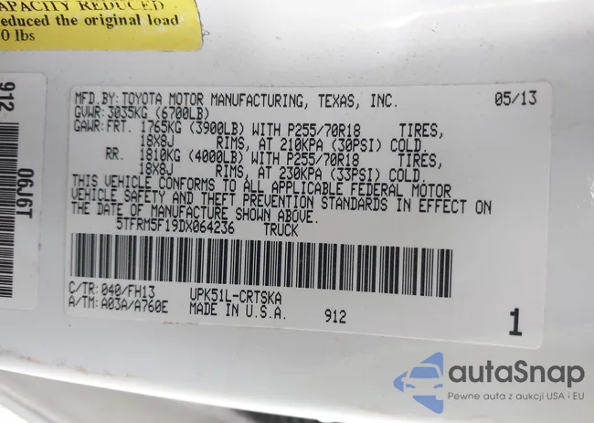 5TFRM5F19DX064236: 41701170