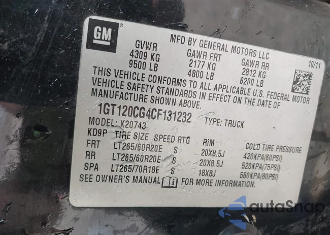 1GT120CG4CF131232: 41702546