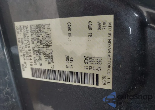 1N4BL4CV7LN308438: 41703757