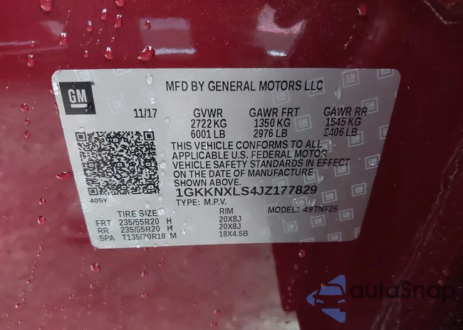 1GKKNXLS4JZ177829: 41706140