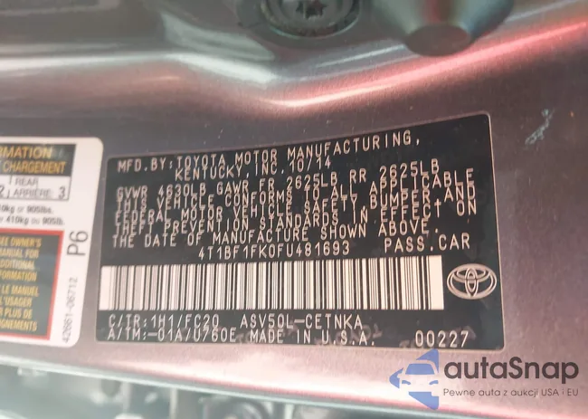 4T1BF1FK0FU481693: 41706146