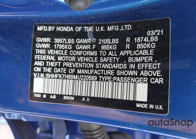 SHHFK7H69MU220569: 41706320